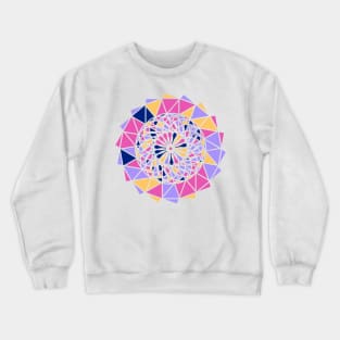 Digital geometric mandala with repeated shapes in random bright neon colors Crewneck Sweatshirt